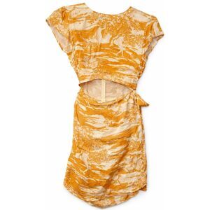 Reformation womens size 6 kittredge dress wearable art mustard yellow